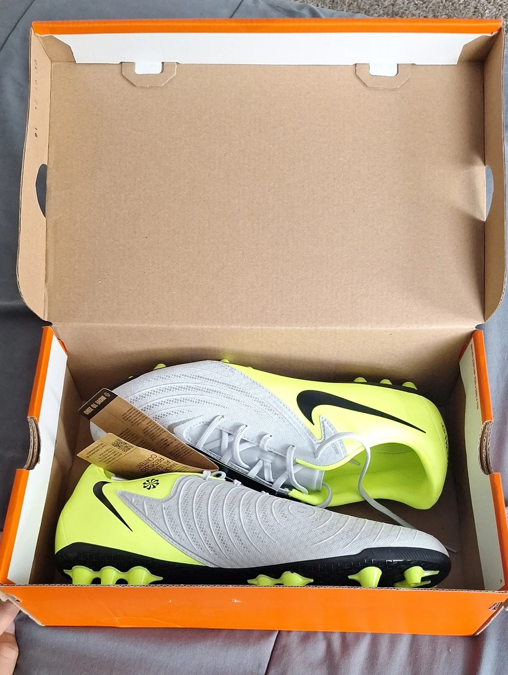 Nike Men’s Soccer Cleats - White & Volt(Phantom GX 2 Academy)